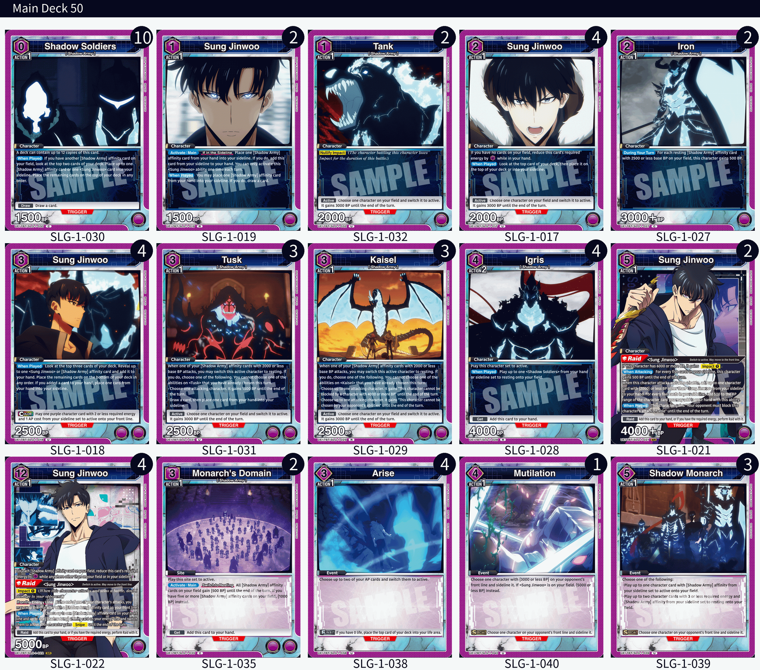 UNION ARENA レベルアップ デッキパーツセット Solo Leveling Shadow Army Deck List and Guide – UNION ARENA